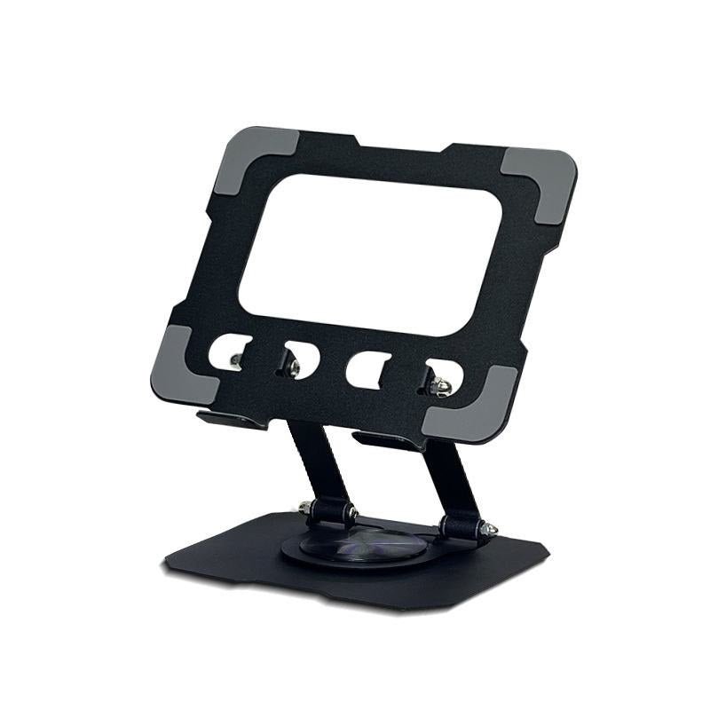 Tannero Black Carbon Steel 360-Degree Rotating Adjustable Tablet Stand for iPad, Samsung Galaxy Tab, Lenovo Pad