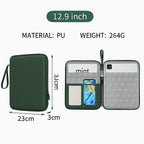 Tannero 12.9 - Inch Waterproof Tablet Sleeve Case, PU Leather, Compatible with iPad / Samsung / Realme / OnePlus (Green)