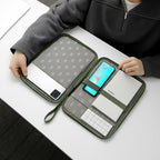 Tannero 12.9 - Inch Waterproof Tablet Sleeve Case, PU Leather, Compatible with iPad / Samsung / Realme / OnePlus (Green)