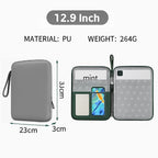 Tannero 12.9 - Inch Waterproof Tablet Sleeve Case, PU Leather, Compatible with iPad / Samsung / Realme / OnePlus (Grey)