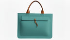 Tannero Professional Felt Laptop Bag, Brown Leather Handles, Business Briefcase, Upto 15.6 inch laptop (Teal)