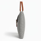 Tannero Professional Felt Laptop Bag, Brown Leather Handles, Business Briefcase, Upto 15.6 inch laptop (Grey Melange) - O21 Business Services