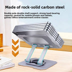 Tannero Silver Carbon Steel 360-Degree Rotating Adjustable Tablet Stand for iPad, Samsung Galaxy Tab, Lenovo Pad